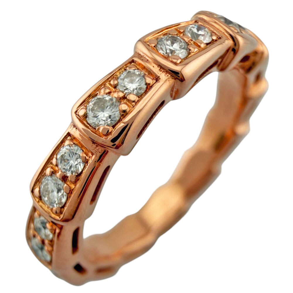 Bvlgari Bulgari Serpenti Viper Ring, 18K Pink Gold, Diamond, Women's, Full Pa...
